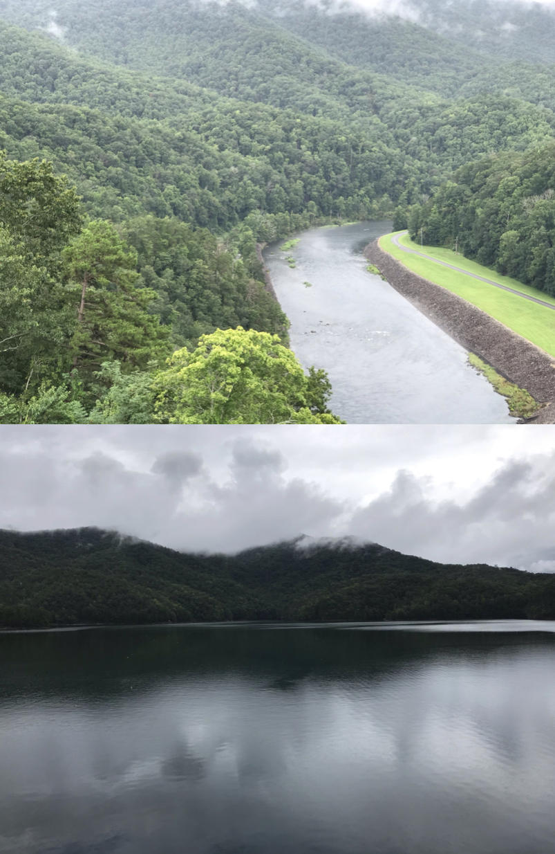 Before and after the Fontana Dam in North Carolina. Photo taken by and the property of FourWalls. Before and after the Fontana Dam in North Carolina. Photo taken by and the property of FourWalls.