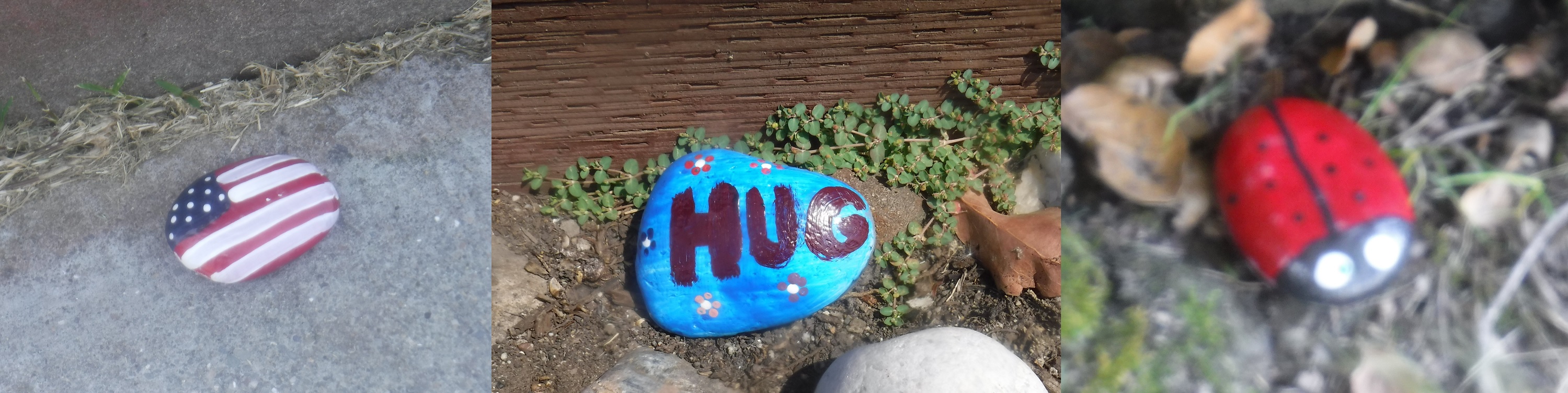 Photos I took of the rocks I painted where I hid/placed them Photos I took of the rocks I painted where I hid/placed them