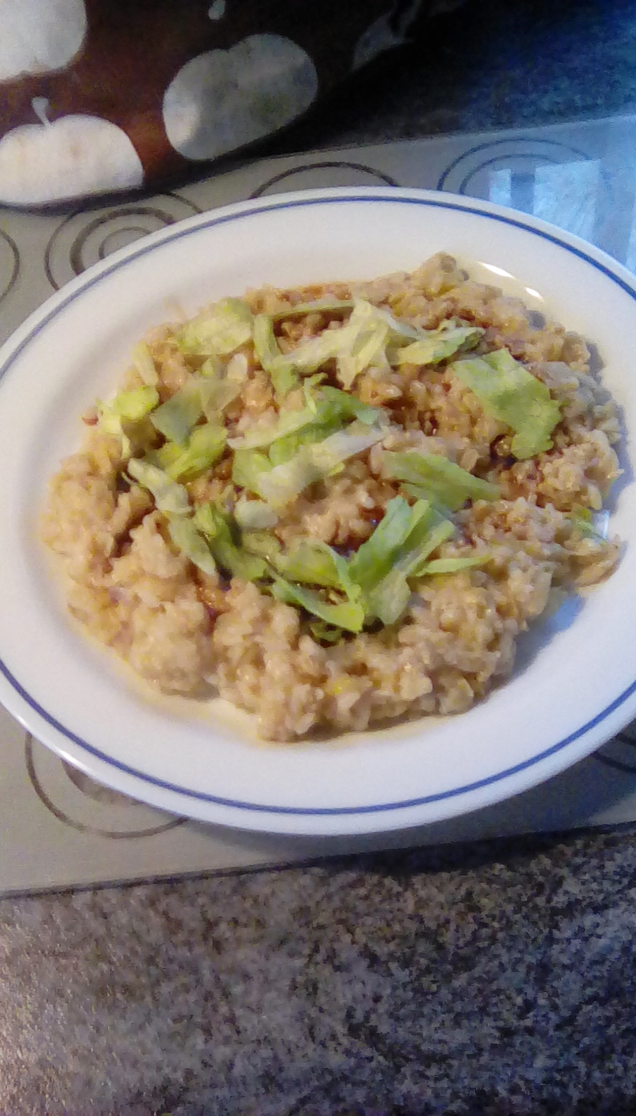 Mushroom and leek risotto.