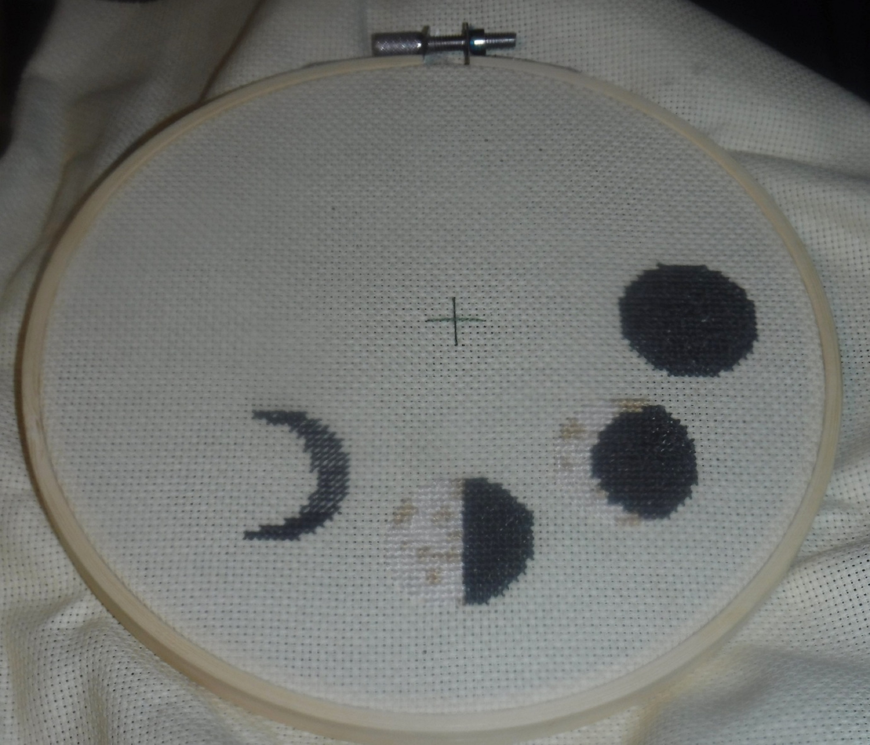 Photo I took of the Moon Phases cross stitch I am working on Photo I took of the Moon Phases cross stitch I am working on