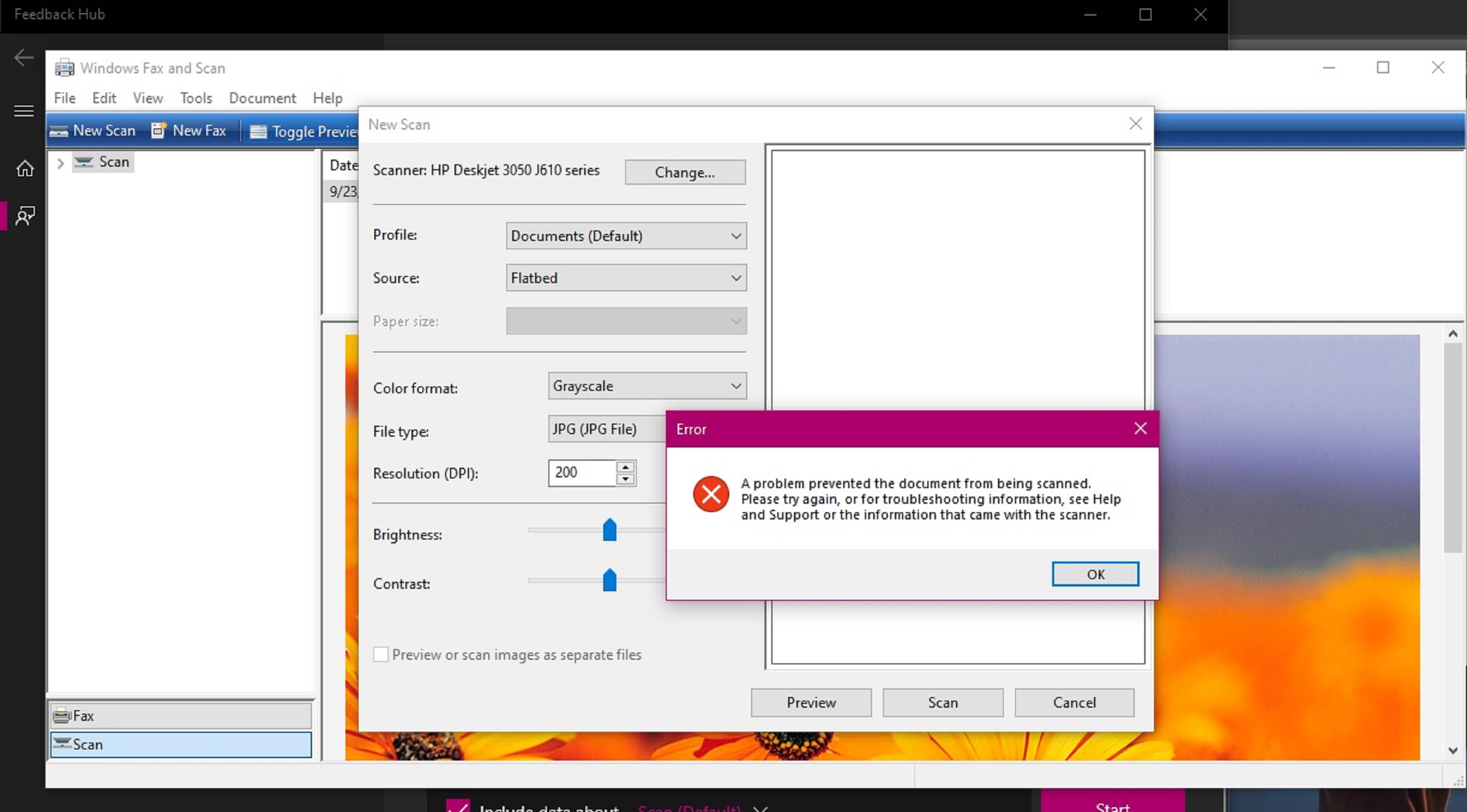 Screencap I took of trying to make scanner work Screencap I took of trying to make scanner work