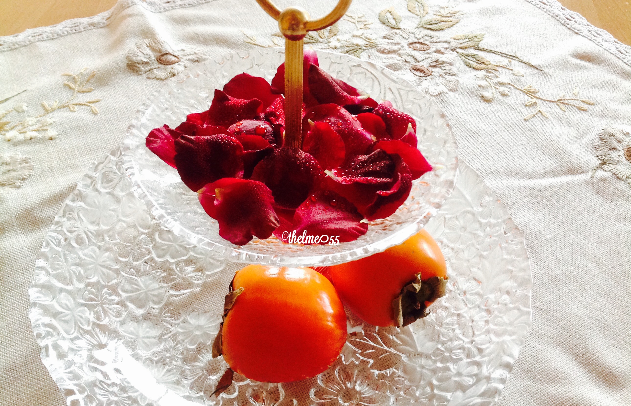 A rose and fruit stand A rose and fruit stand