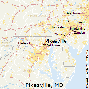 City map of Pikesville Maryland City map of Pikesville Maryland