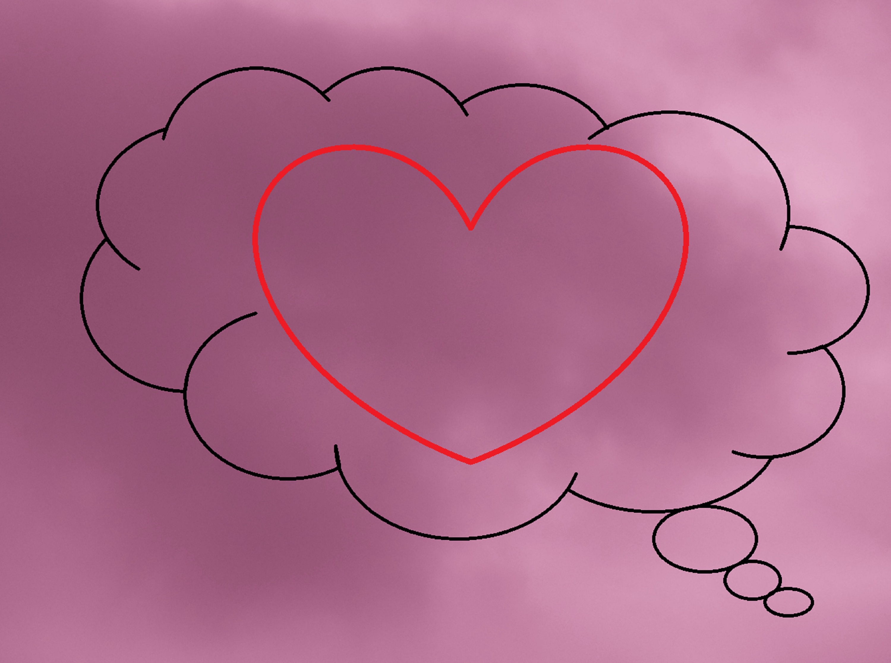 Photo taken by me with color tint added on LunaPic.com and thought cloud/heart added on Microsoft Paint