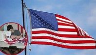 An image of an American flag and in the inset Matthew Amatulli at work An image of an American flag and in the inset Matthew Amatulli at work