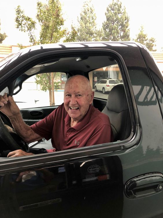 Concord California resident Gilbert Walker inside of his truck