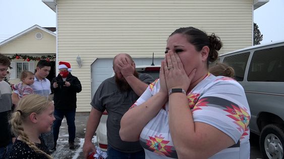 Misty Ashley overcome with tears of joy receiving her new van Misty Ashley overcome with tears of joy receiving her new van