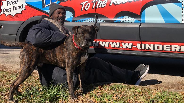 Keith Walker and his Pit Bull Bravo