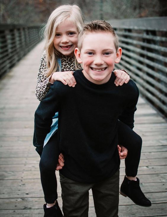Ethan Walker and his younger sibling Audrey Ethan Walker and his younger sibling Audrey