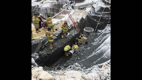 Rochester Fire Department rescue a construction worker who fell down 15 feet Rochester Fire Department rescue a construction worker who fell down 15 feet