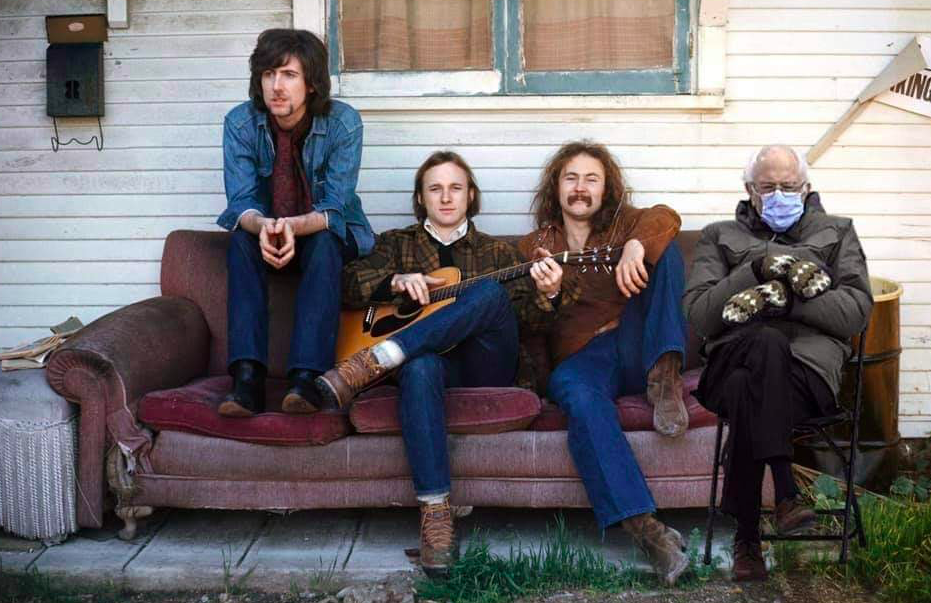 Crosby, Stills, Nash, and Bern. Internet meme. Crosby, Stills, Nash, and Bern. Internet meme.