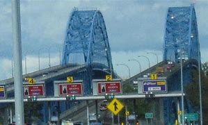 The image of the North Grand Island Bridge in New York The image of the North Grand Island Bridge in New York