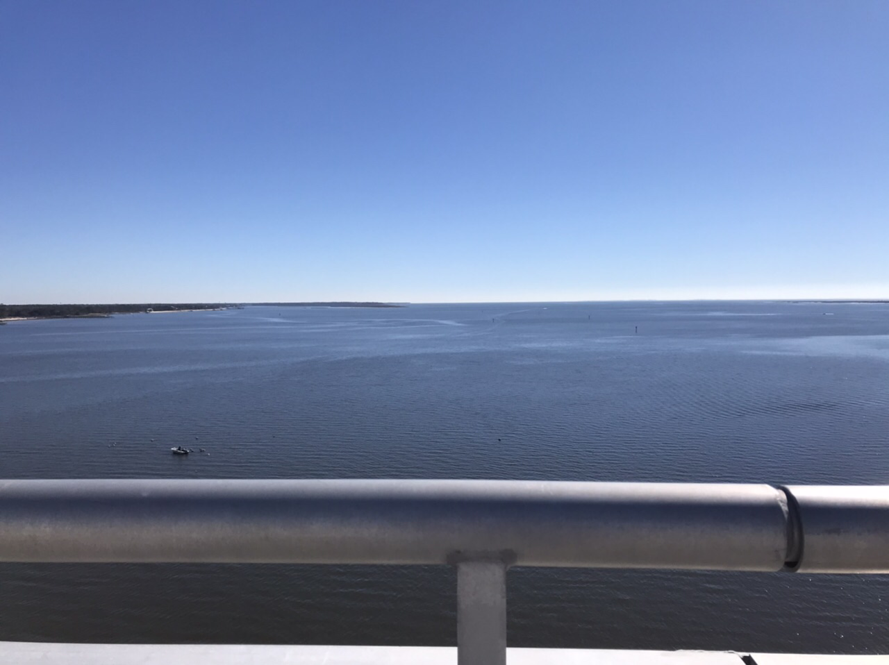 Biloxi Bay from the pinnacle of the Biloxi Bay Bridge. Photo taken by and the property of FourWalls. Biloxi Bay from the pinnacle of the Biloxi Bay Bridge. Photo taken by and the property of FourWalls.