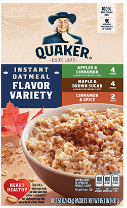 Quaker Instant Oatmeal. Photo courtesy of the Quaker Company.