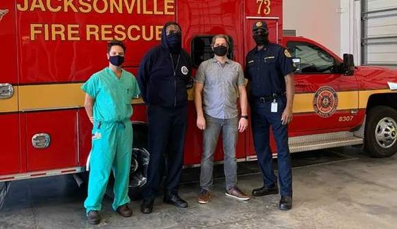Medical personnel and firefighters from Jacksonville Florida Medical personnel and firefighters from Jacksonville Florida