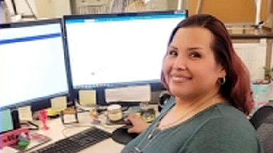 Nayda Reinoso at her work in New York City Nayda Reinoso at her work in New York City