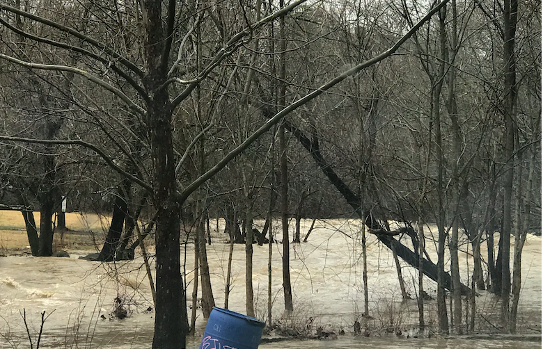 Beargrass Creek plus two inches of rain. Photo taken by and the property of FourWalls. Beargrass Creek plus two inches of rain. Photo taken by and the property of FourWalls.