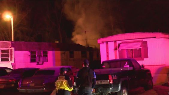 A trailer home on fire in Davenport Iowa on Thursday evening A trailer home on fire in Davenport Iowa on Thursday evening
