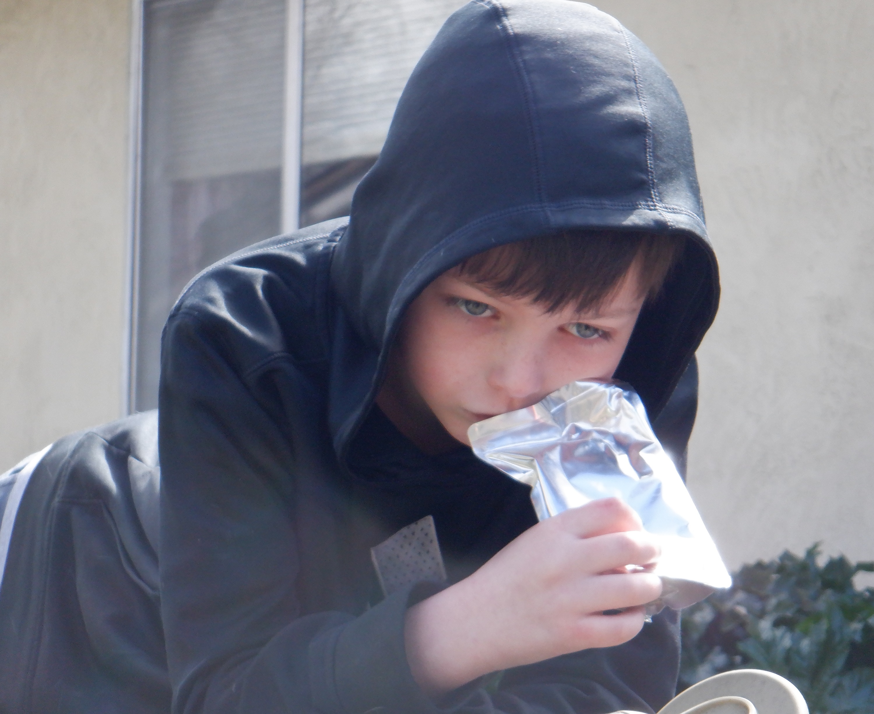 My youngest nephew when we went to hang out in the backyard for a bit.