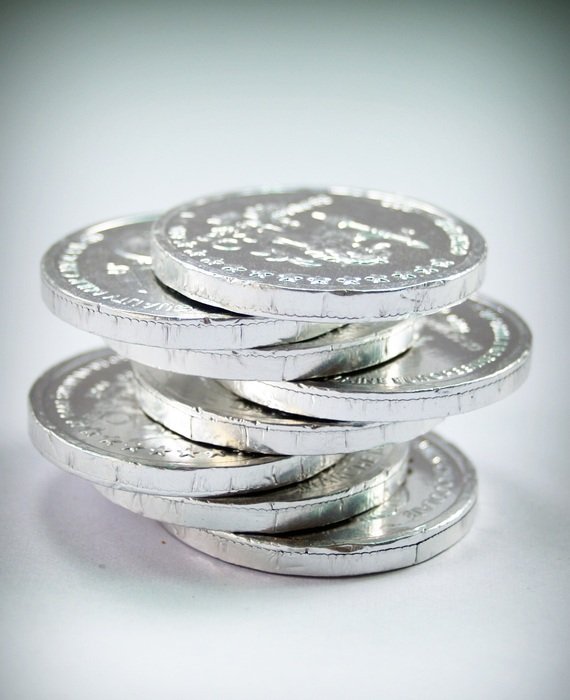 Public domain image of some silver coins