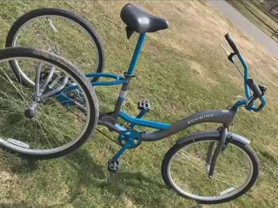 The broken bicycle that was stolen from an autistic child in New York
