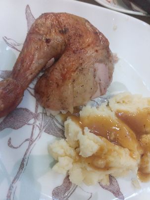 lemon roast chicken with mashed potatoes and homemade gravy lemon roast chicken with mashed potatoes and homemade gravy