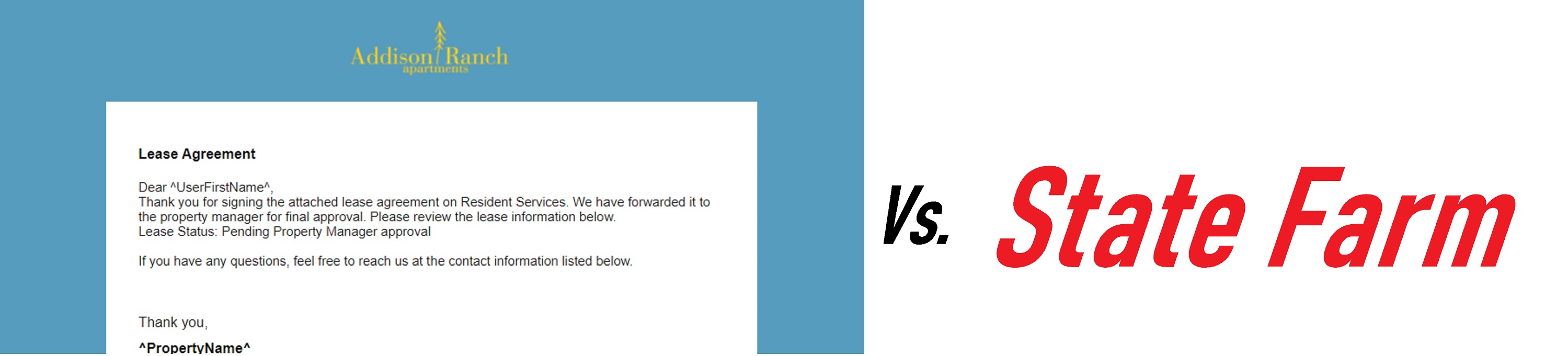 Screen cap of Renter paper with State Farm added on Microsoft paint. Screen cap of Renter paper with State Farm added on Microsoft paint.