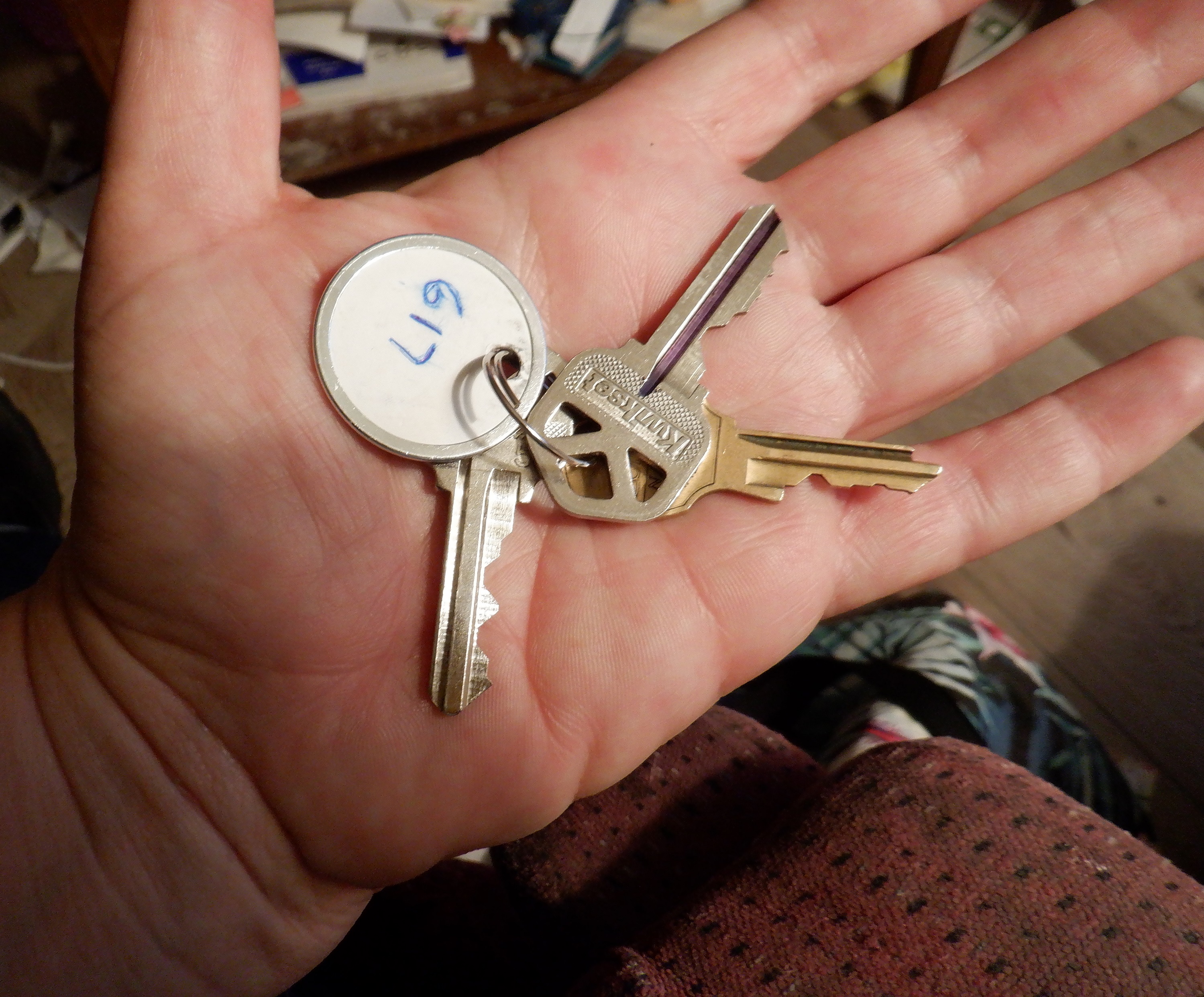 Photo I took of my new keys in my hand