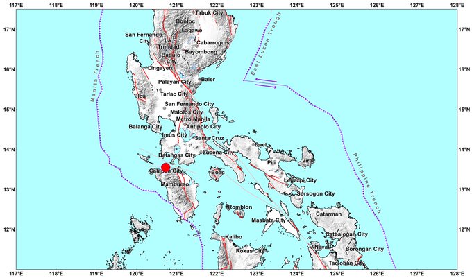 Map location of the earthquake. 
