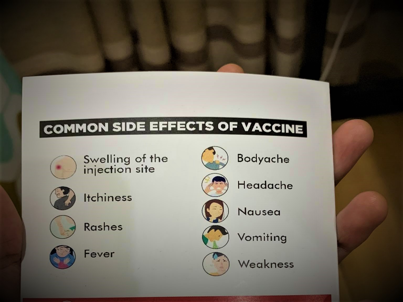 Common side effects of vaccine