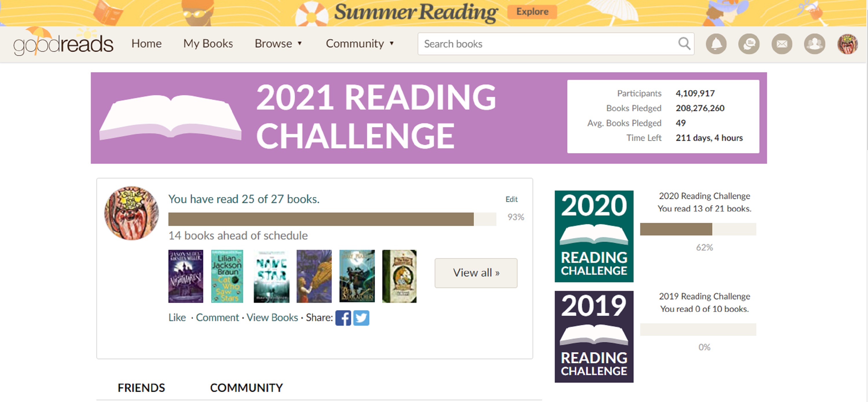 Screencap of my GoodReads page on Amazon Screencap of my GoodReads page on Amazon