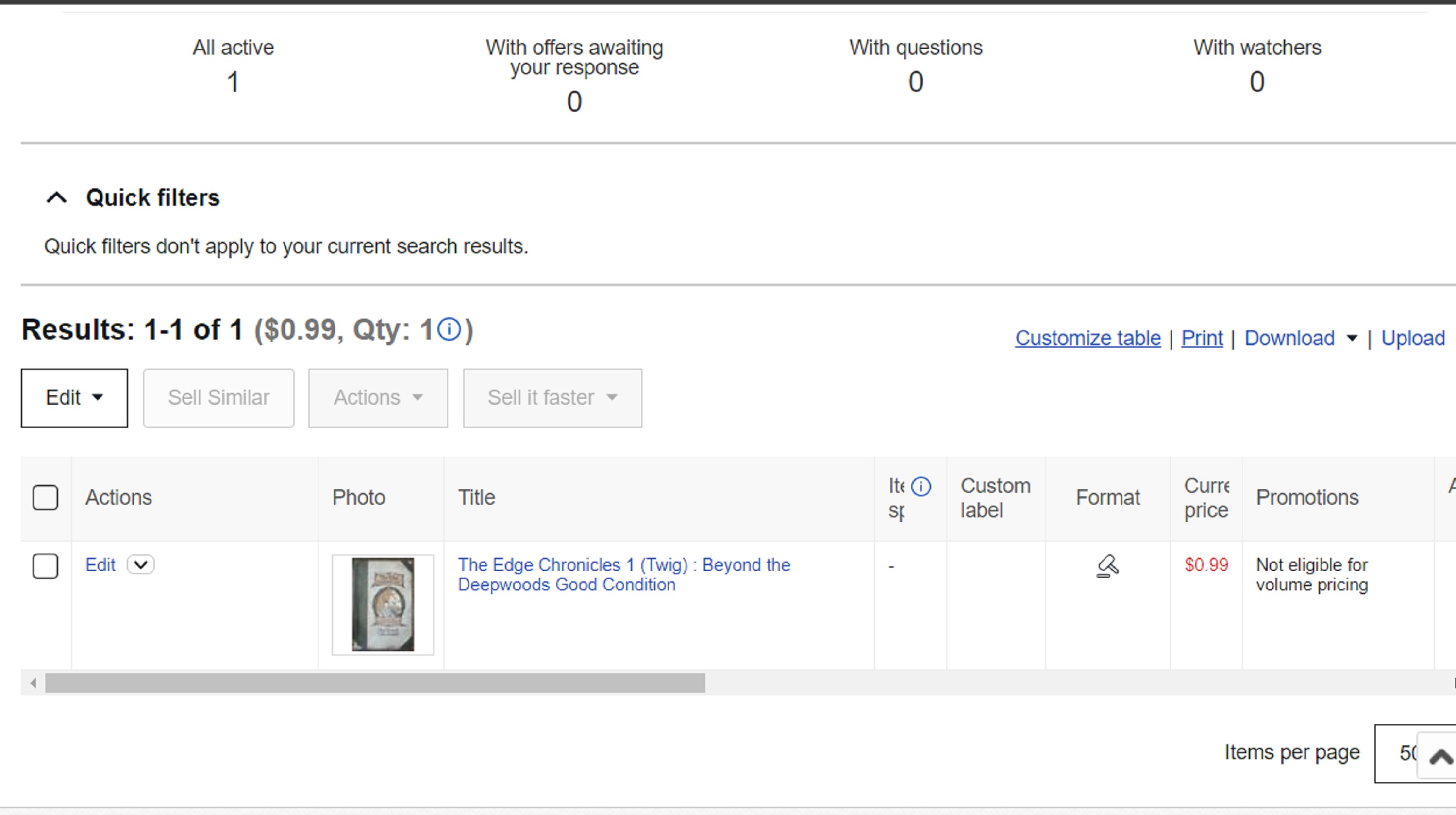 Screencap of my first eBay auction in a while. Screencap of my first eBay auction in a while.