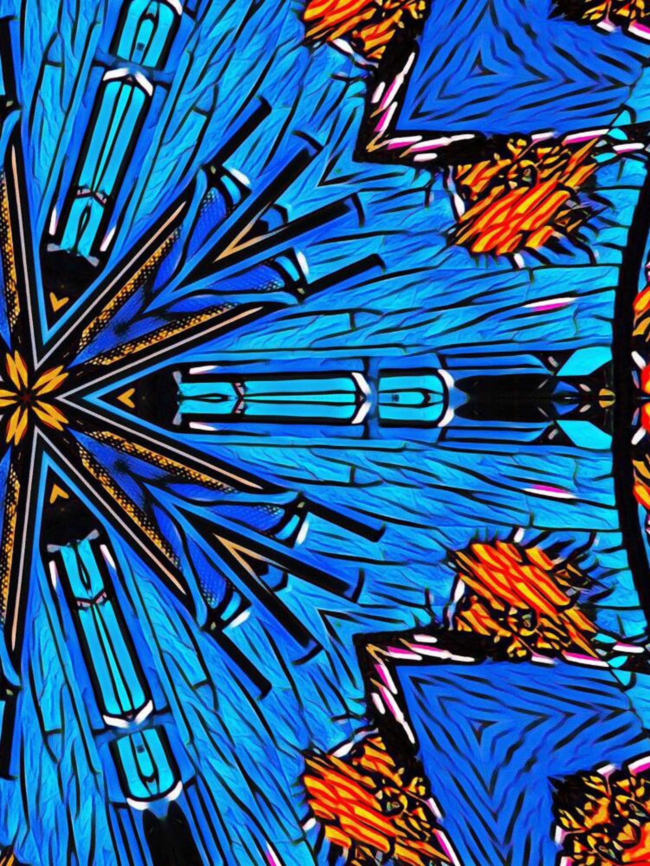 Previous photo with Graffiti and Kaleidoscope x5 effects, moved to one side 