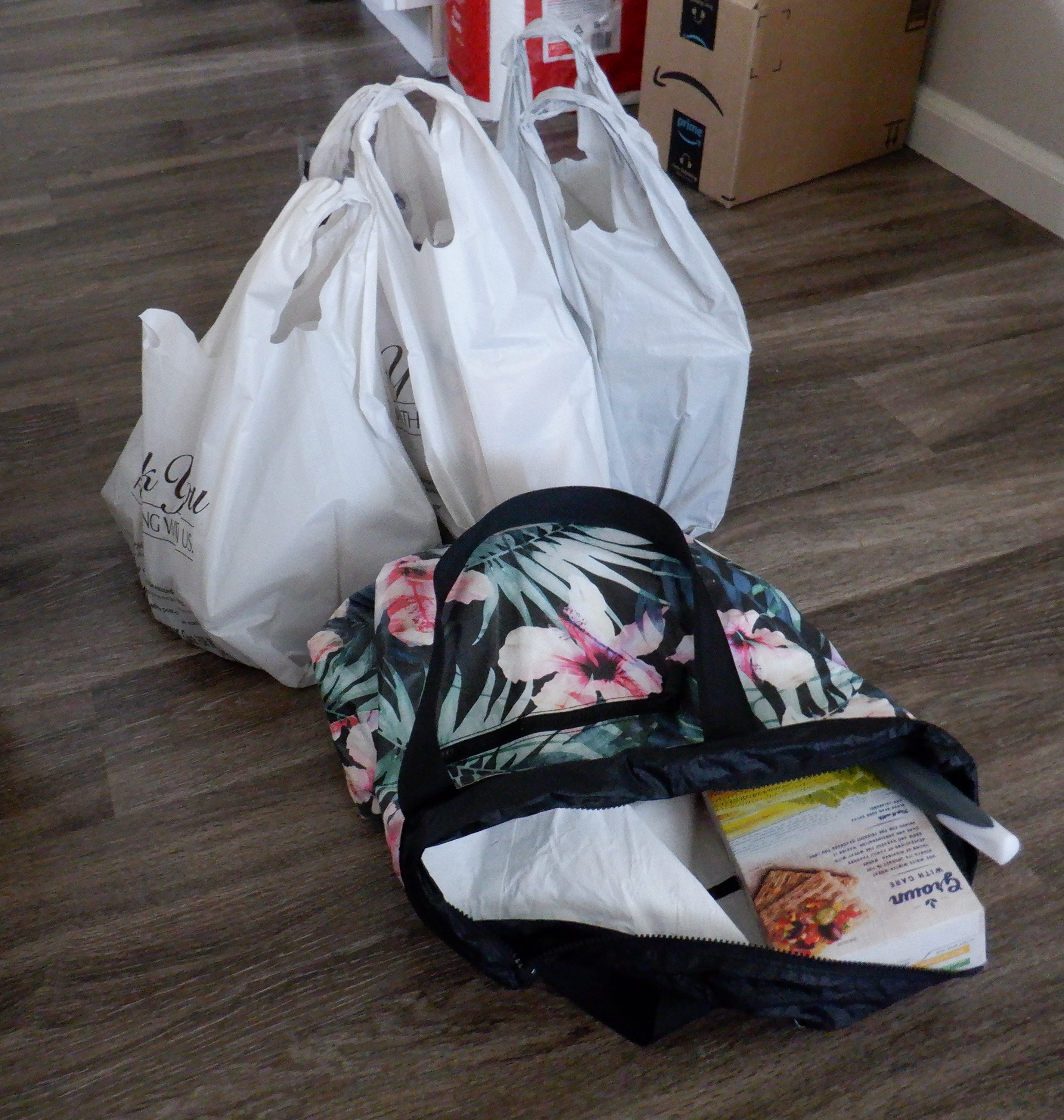 photo I took of the bags of stuff from the grocery photo I took of the bags of stuff from the grocery