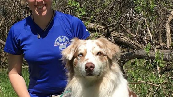 A deputy with the Pennington County Sheriff's Office and Tango rescue dog A deputy with the Pennington County Sheriff's Office and Tango rescue dog