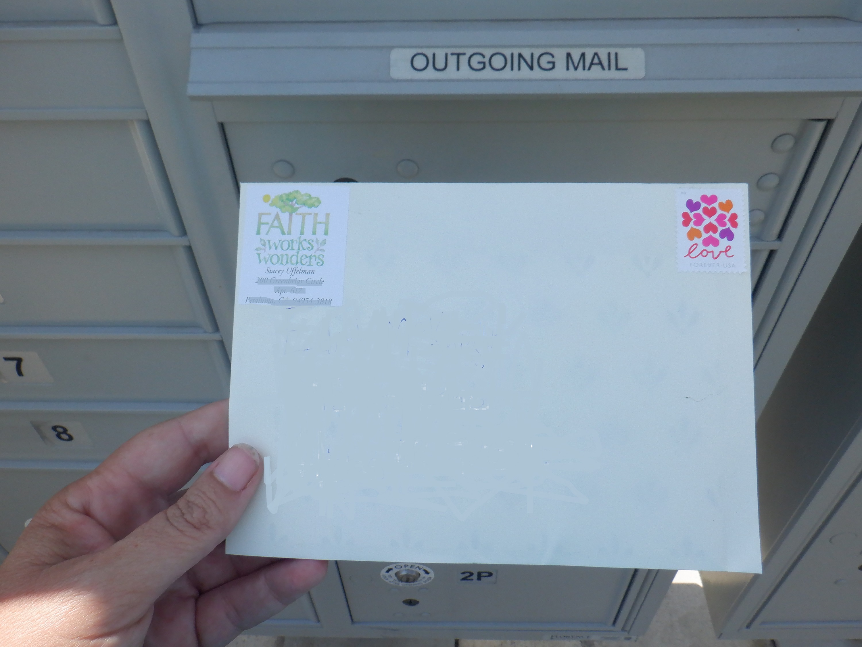 Photo I took of a mail piece that I sent from home today Photo I took of a mail piece that I sent from home today