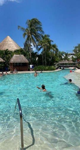 A swimming pool in Mexico where a firefighter saved the life of a small girl