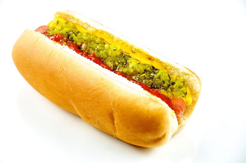 https://commons.wikimedia.org/wiki/Category:Hot_dogs#/media/File:Hotdog_-_Evan_Swigart.jpg https://commons.wikimedia.org/wiki/Category:Hot_dogs#/media/File:Hotdog_-_Evan_Swigart.jpg
