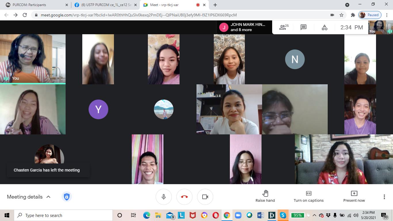 Photo with my students on line during our virtual lectures.