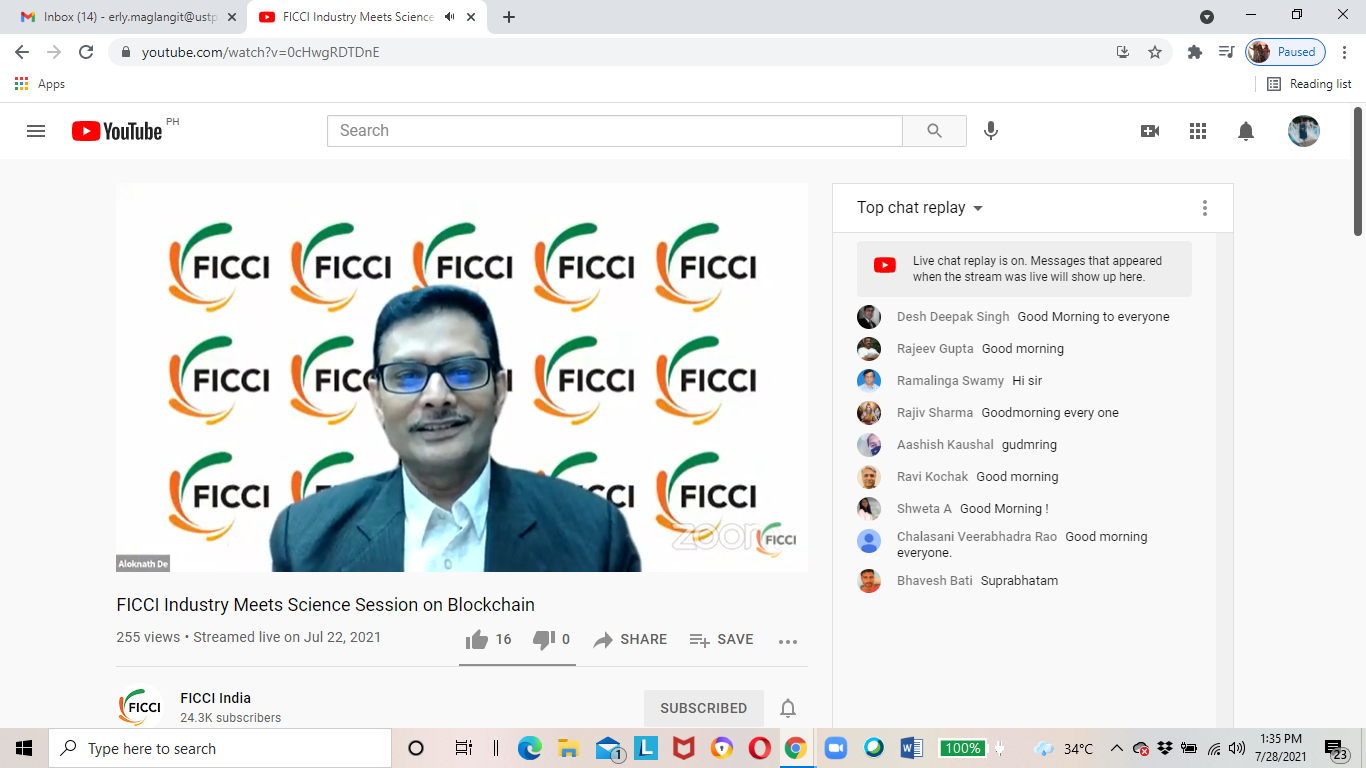 The host of the webinar from India