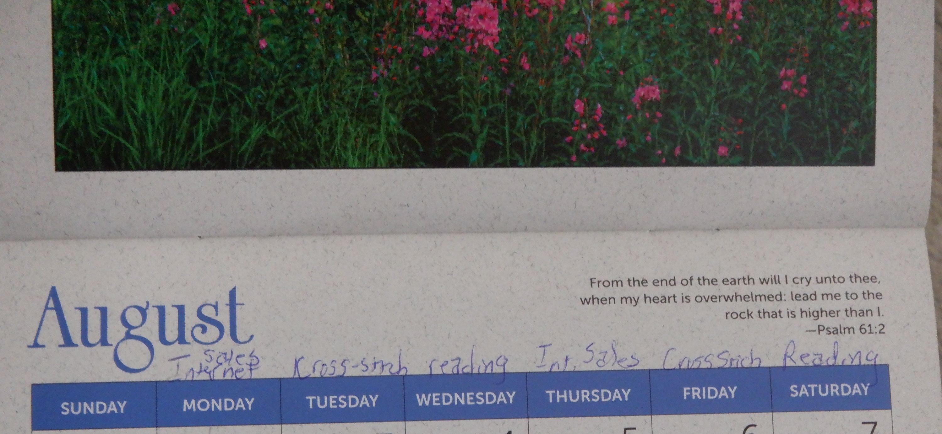 Photo I took of the calendar with project schedule on it Photo I took of the calendar with project schedule on it