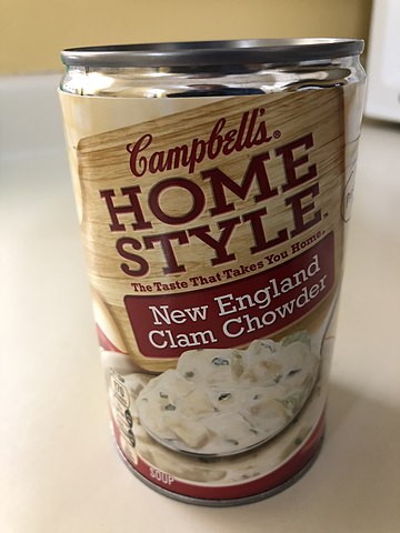 https://upload.wikimedia.org/wikipedia/commons/thumb/8/87/2019-02-07_23_52_50_A_can_of_Campbell%27s_Home_Style_New_England_Clam_Chowder_in_the_Franklin_Farm_section_of_Oak_Hill%2C_Fairfax_County%2C_Virginia.jpg/360px-2019-02-07_23_52_50_A_can_of_Campbell%27s_Home_Style_New_England_Clam_Chowder_in_the_Franklin_Farm_section_of_Oak_Hill%2C_Fairfax_County%2C_Virginia.jpg https://upload.wikimedia.org/wikipedia/commons/thumb/8/87/2019-02-07_23_52_50_A_can_of_Campbell%27s_Home_Style_New_England_Clam_Chowder_in_the_Franklin_Farm_section_of_Oak_Hill%2C_Fairfax_County%2C_Virginia.jpg/360px-2019-02-07_23_52_50_A_can_of_Campbell%27s_Home_Style_New_England_Clam_Chowder_in_the_Franklin_Farm_section_of_Oak_Hill%2C_Fairfax_County%2C_Virginia.jpg