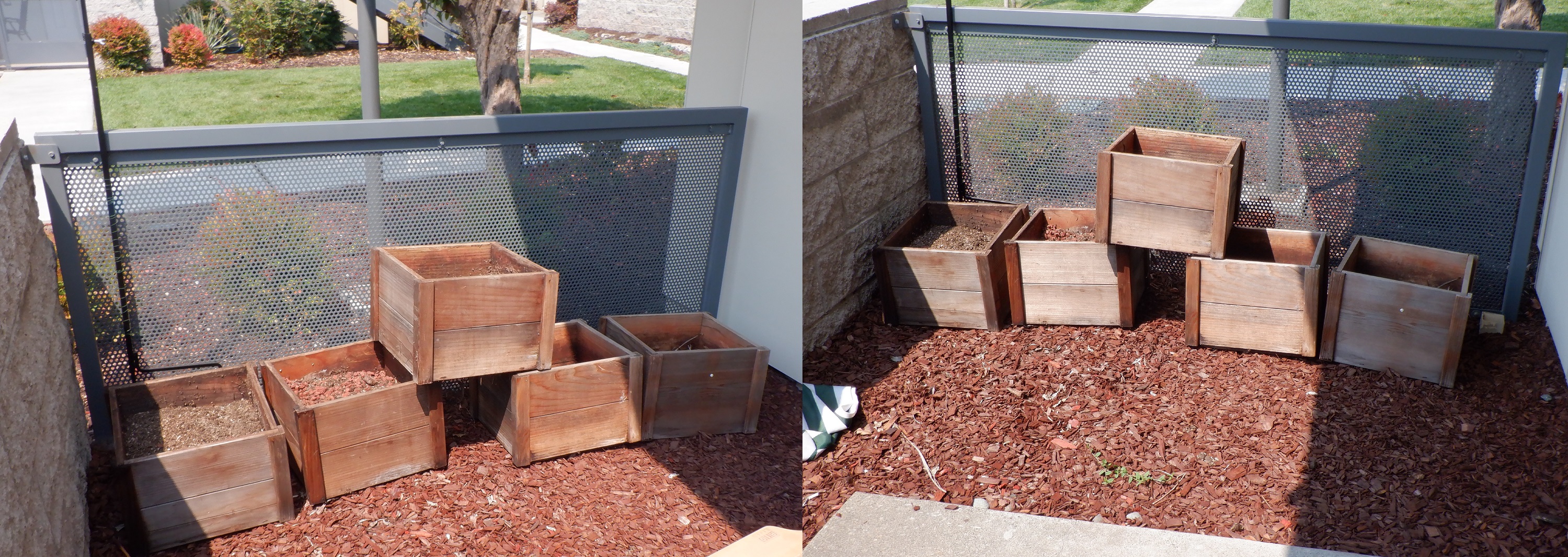 Photos I took of the planterboxes from two angles. Photos I took of the planterboxes from two angles.