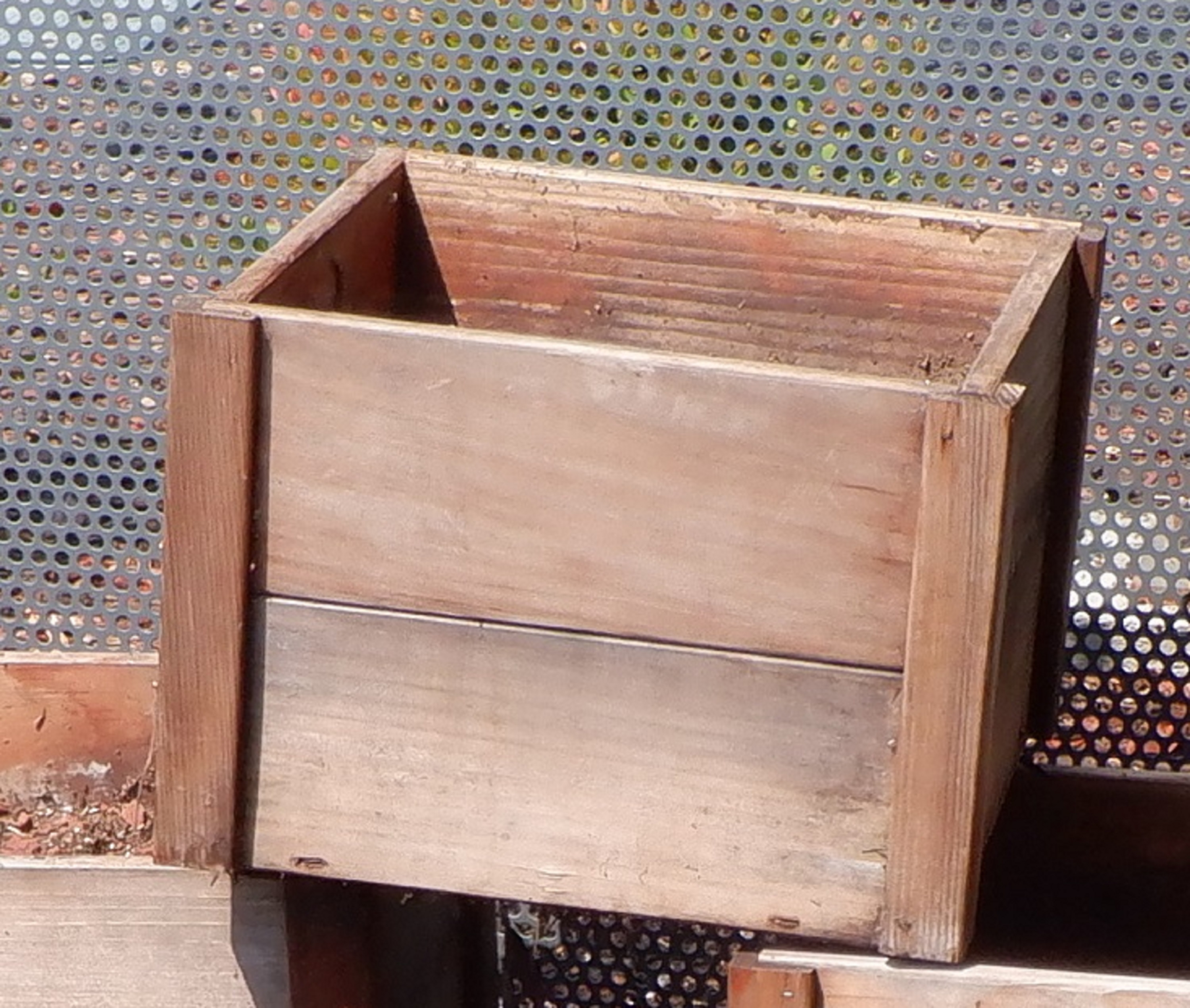 Photo I took of the planter boxes cropped to show just the top one Photo I took of the planter boxes cropped to show just the top one