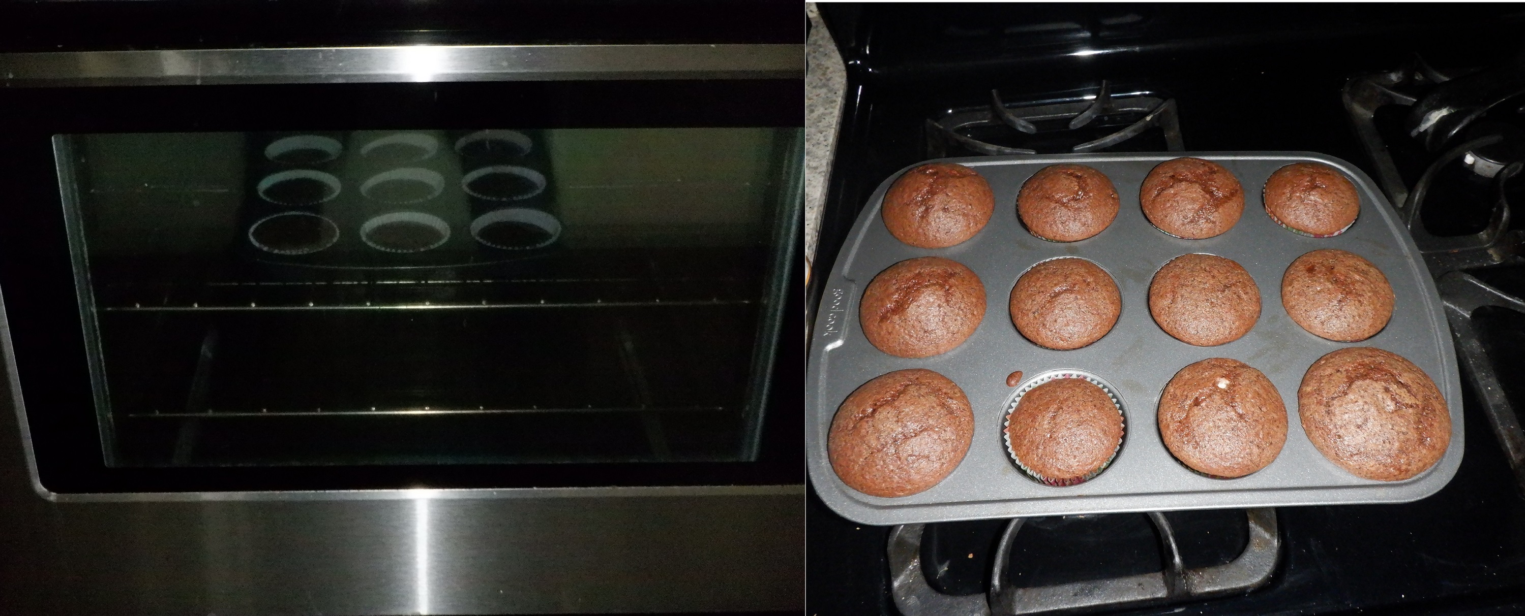 Photos I took of the muff-cakes baking and done