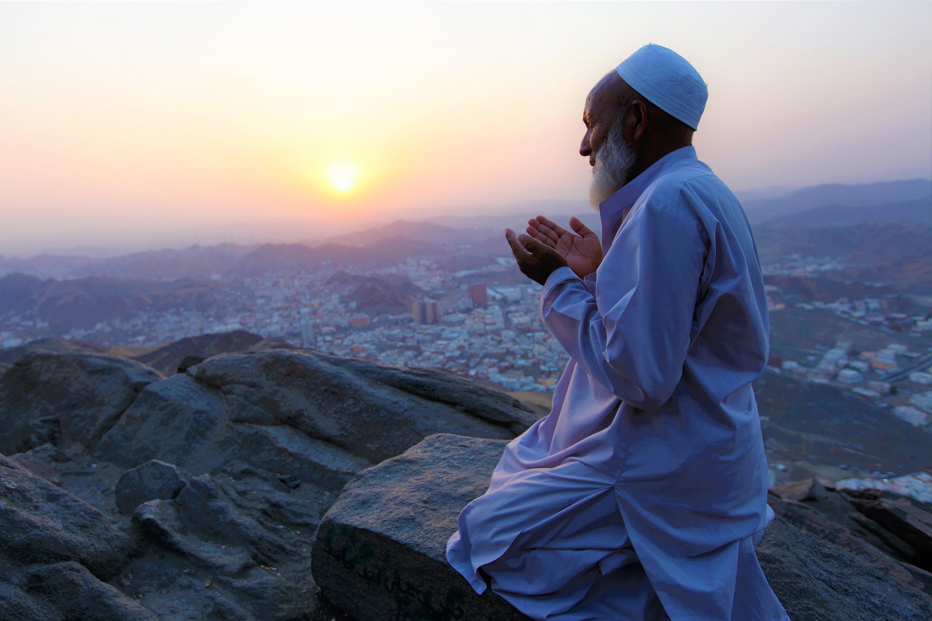 The Murshid at prayer early in the morning