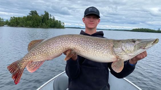 Illinois teenager Brecken Kobylecky with a northern pike he caught Illinois teenager Brecken Kobylecky with a northern pike he caught