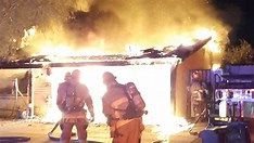 Phoenix firefighters putting out a fire on Wednesday evening.