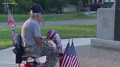 U S Navy veteran Kenny Jary on his motor scooter in Minnesota U S Navy veteran Kenny Jary on his motor scooter in Minnesota