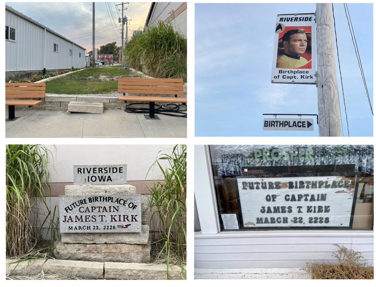 Photos of the James Kirk birthplace in Riverside, Iowa. Photos taken by and the property of FourWalls. Photos of the James Kirk birthplace in Riverside, Iowa. Photos taken by and the property of FourWalls.